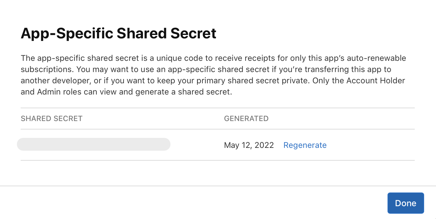 Apple Shared Secret
